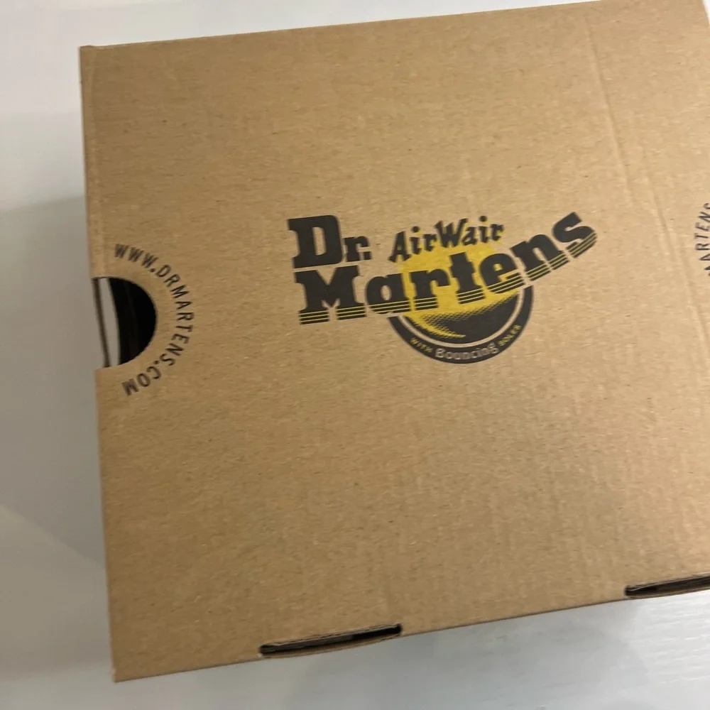 Dr. Martens Kids Black Leather Lace-Up Boots with White Skull Graphics